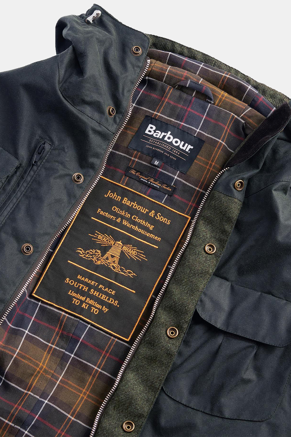 Barbour X naar Ki tot Bicycle Wax Jacket (salie)