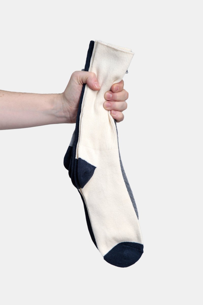 Anonymous Ism Amerib Pack of Three Crew Socks (Navy Blue Cream) | Socks