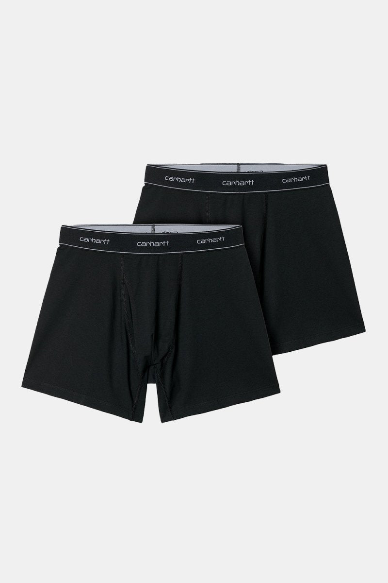 Carhartt 2 Pack Cotton Script Woven Boxers (Black) | Underwear