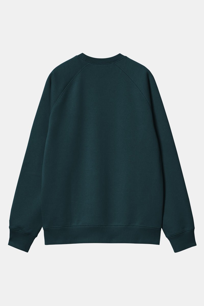 Carhartt WIP Chase Sweatshirt (Duck Blue/Gold) | Sweaters