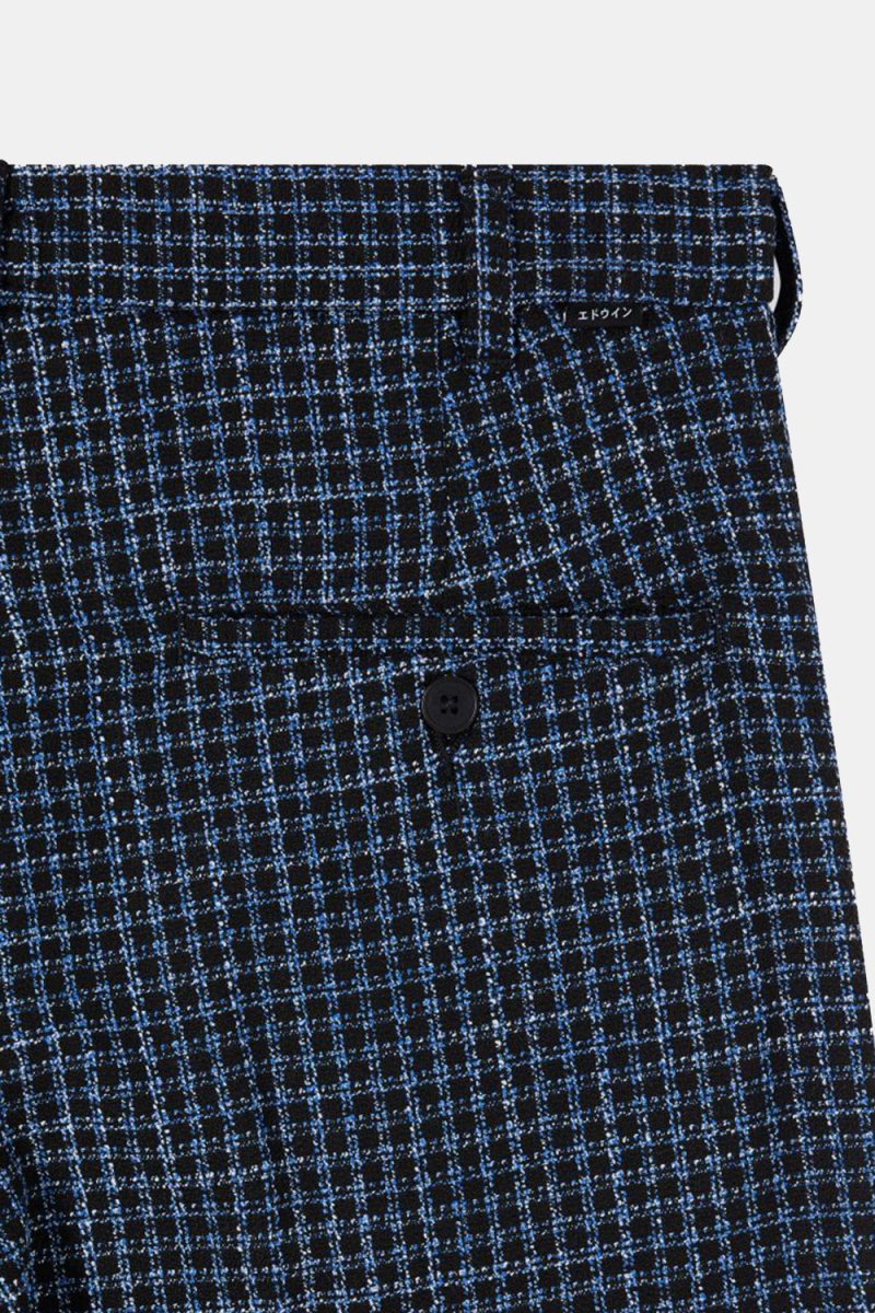 Edwin Bazz Short Dobby Check (Blue/Black) | Shorts