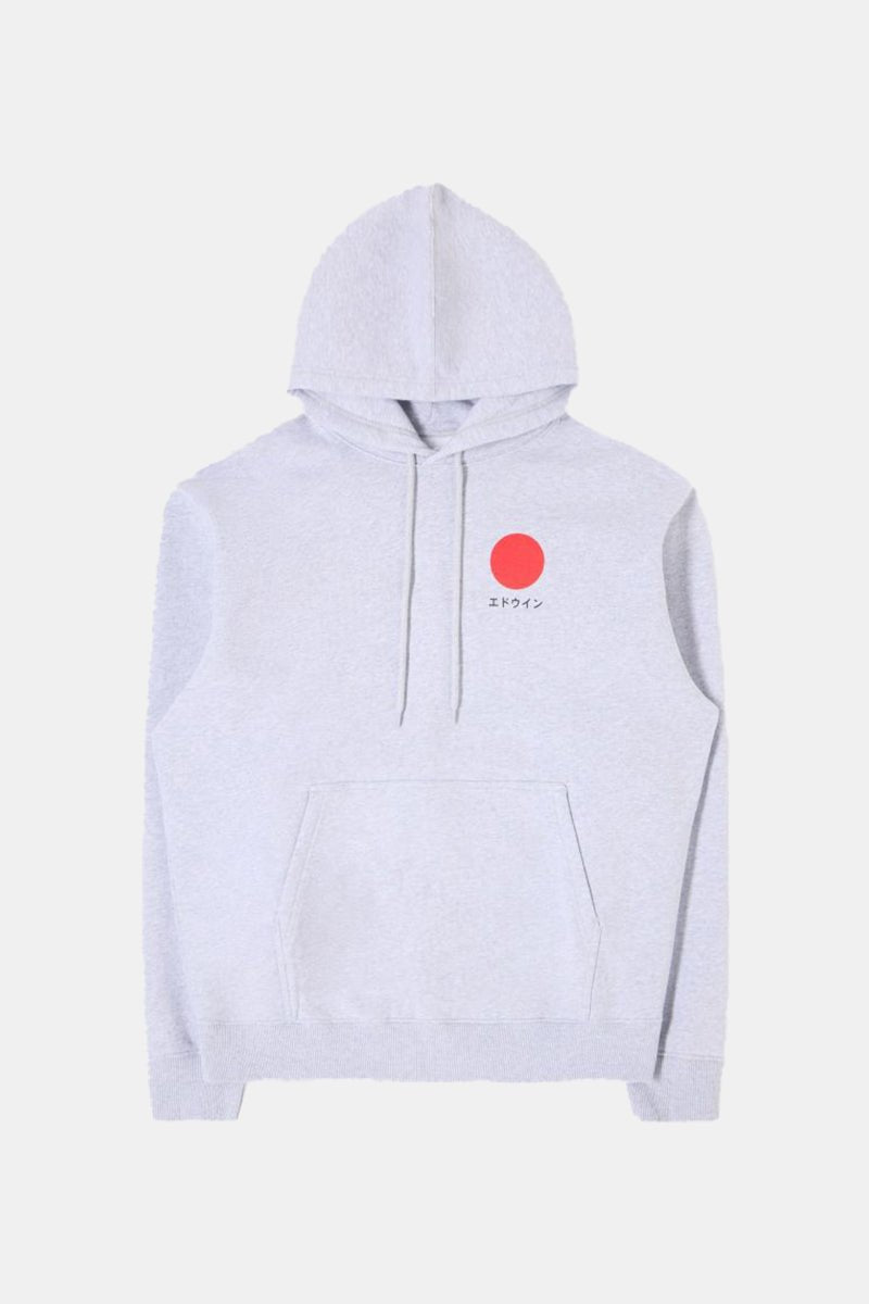 Edwin Japanese Sun Hooded Sweatshirt (Grey Marl) | Sweaters