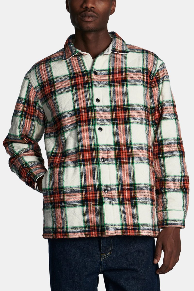 Edwin Sven Heavy Lined Shirt (White/Red) | Shirts