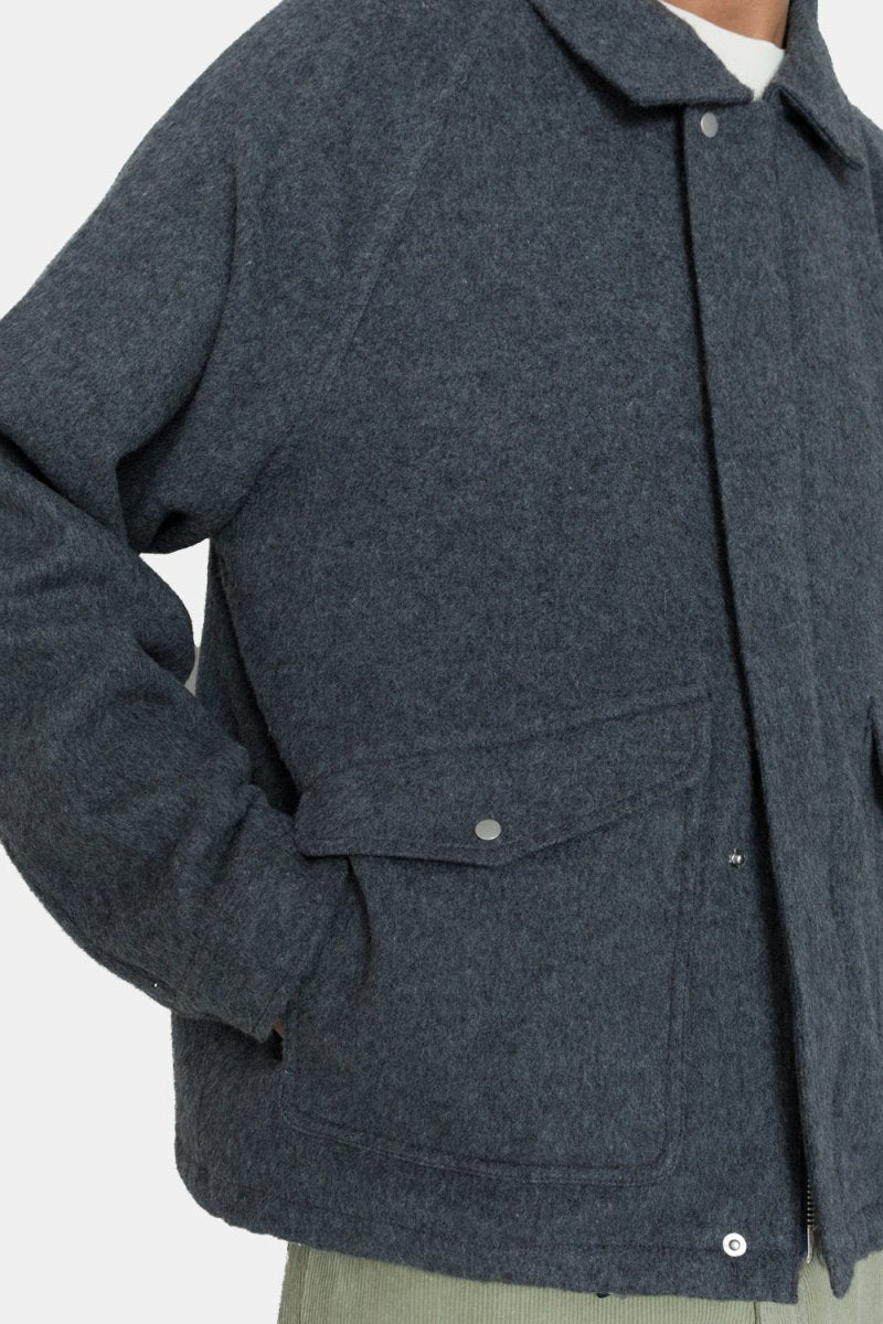 Folk Winter Cropped Coat (Charcoal Wool) | Jackets