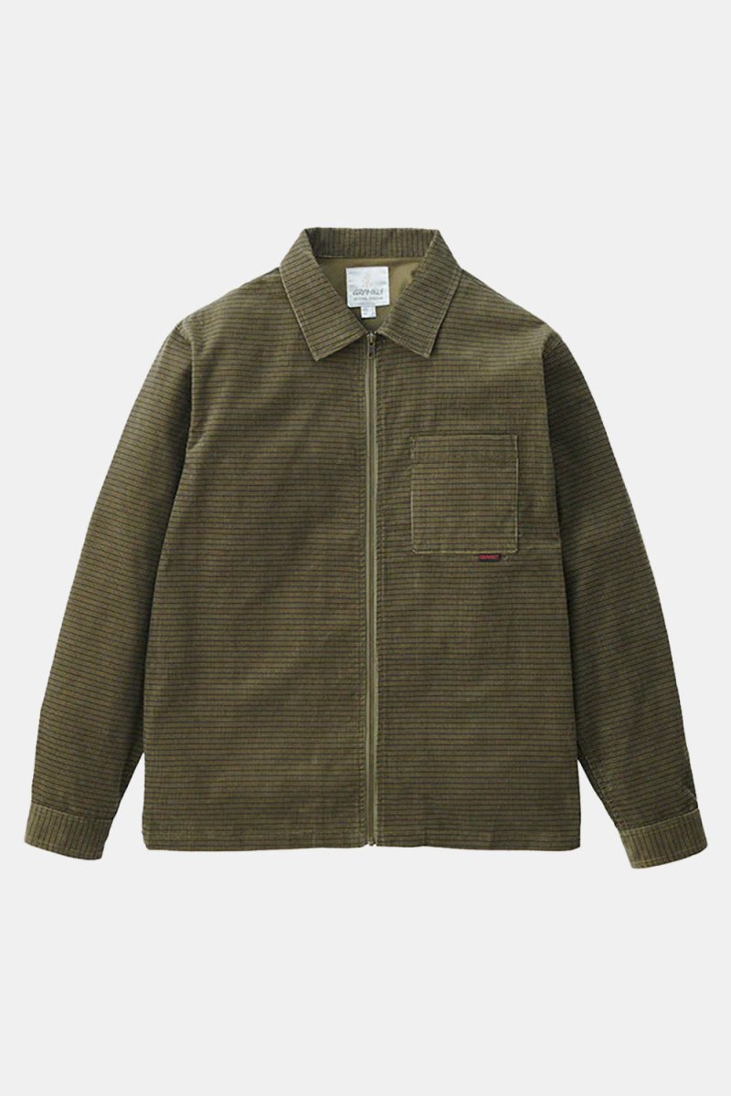 Gramicci Grid Cord Zip Shirt (Olive) | Shirts