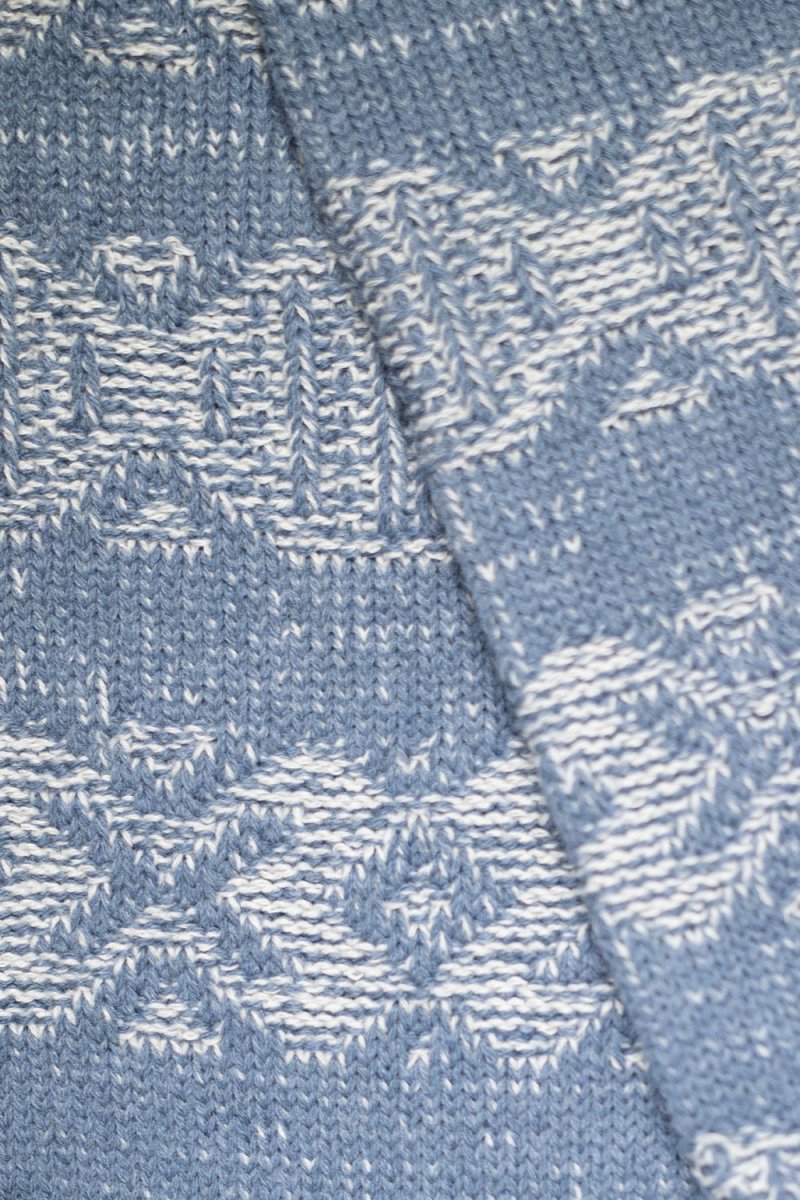 Kinari Recycled Cotton Links Pattern Crew (Blue) | Socks