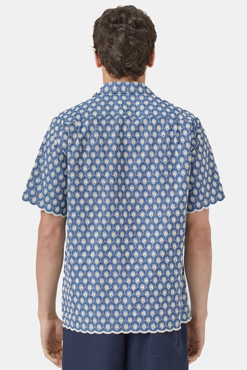 Portuguese Flannel Denim Embroidery Shirt (Blue) | Shirts