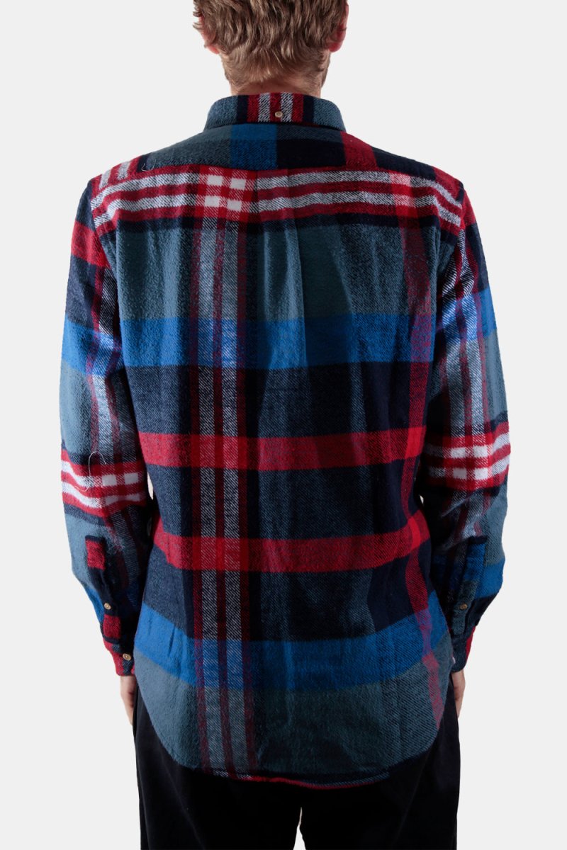 Portuguese Flannel Misaligned Check Shirt (Red / Blue) | Shirts