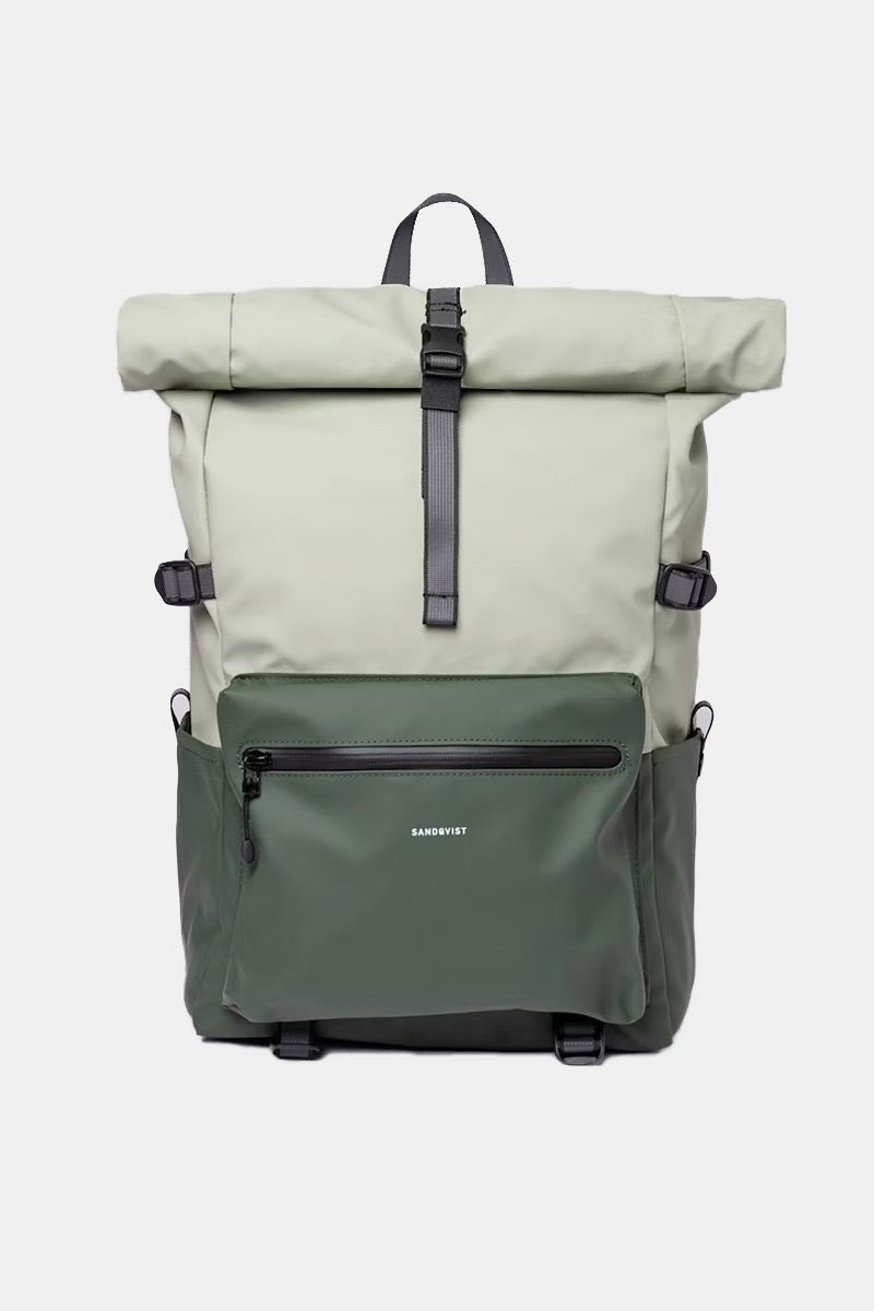 Sandqvist Ruben 2.0 Water - Resistant Rolltop Backpack (Multi Green) | Bags